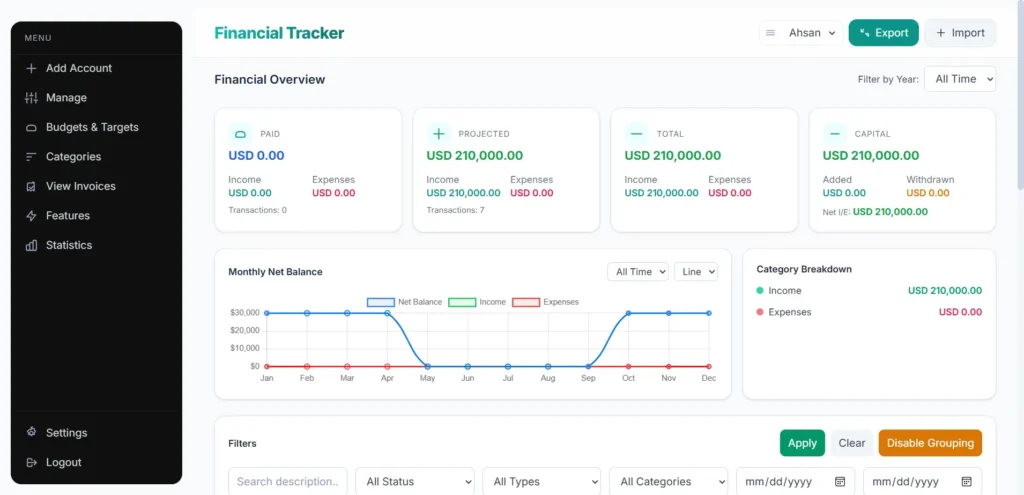 personal finance tracker