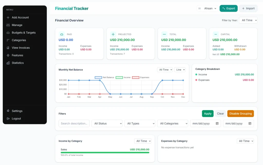 personal finance tracker