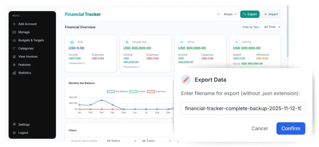 personal finance tracker